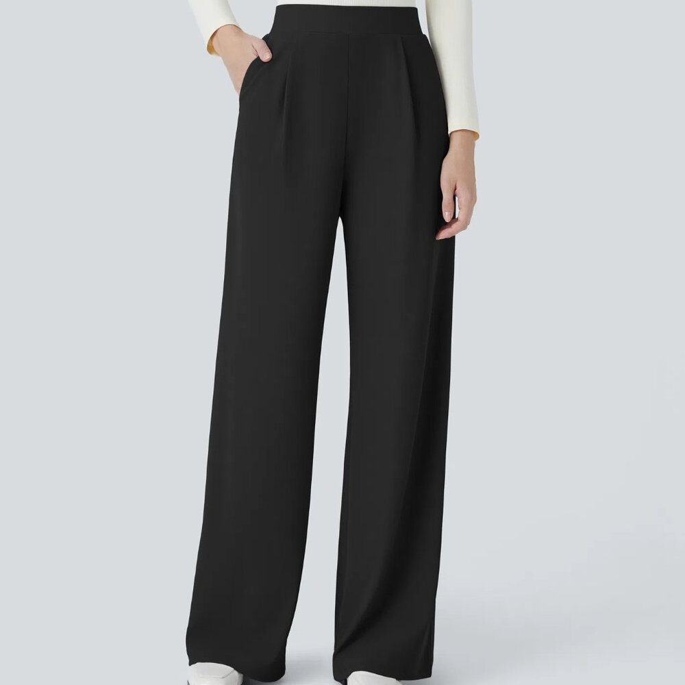 Halara Flex High Waisted Body Sculpt Waist-Slimming Pocket Wide Leg Pants